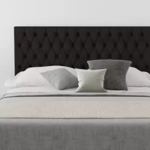 Image of Monroe Upholstered Headboard, Kimiyo Linen, Charcoal - Headboard 60cm Size Single (90x190)
