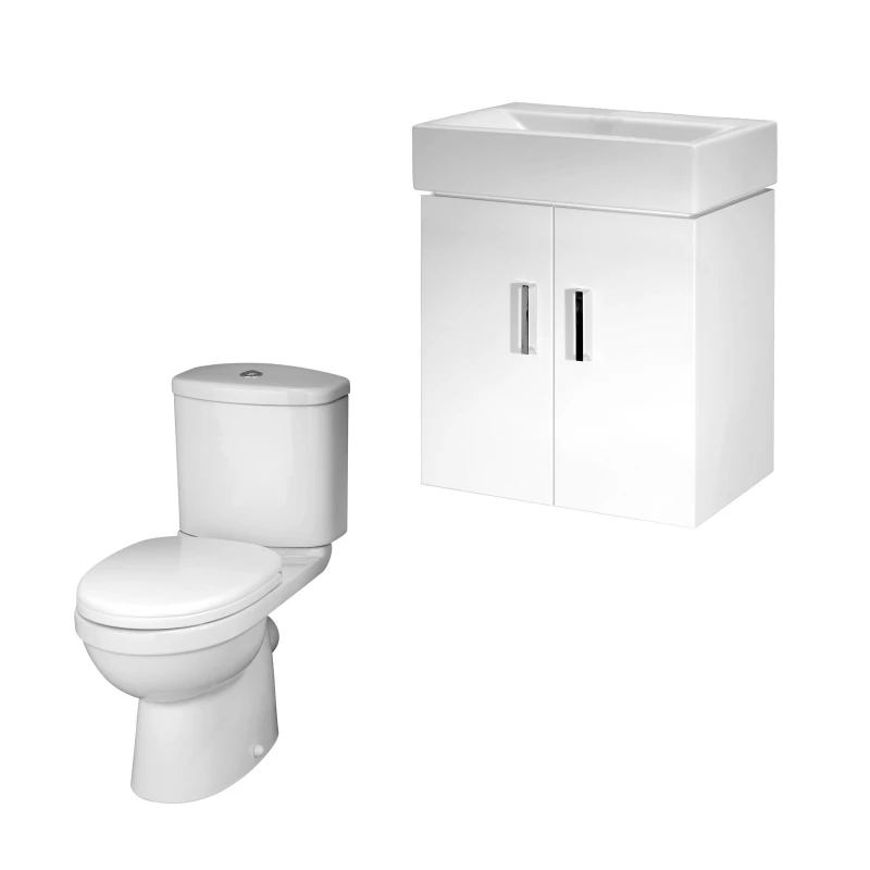 Image of Balterley Wall Hung Vanity Basin Unit Toilet Cistern Seat No Tap White White