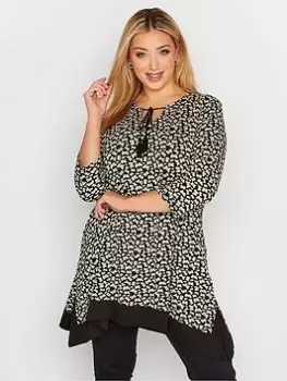 Image of Yours 3/4 Sleeve Tunic Top - Black, Size 16, Women