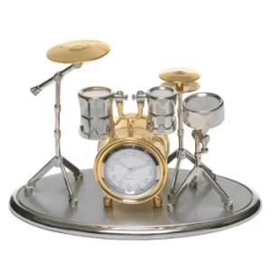 Image of Silver & Gold Drum Kit Clock