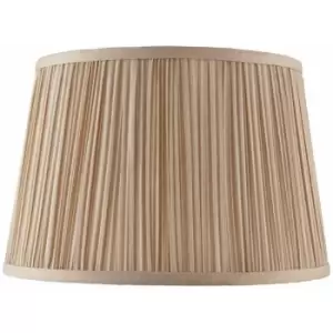 Image of 12' Luxury Round Tapered Lamp Shade Beige Pleated Organza Modern Elegant Drum