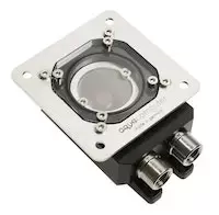 Image of Aqua Computer Filter with stainless steel mesh, ball valves and mounting plate, G1/4