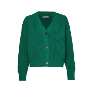 Image of Tommy Hilfiger Org Cotton Button V-Nk Cardigan - Green