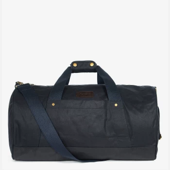 Image of Barbour Mens Explorer Wax Duffle Bag - Navy