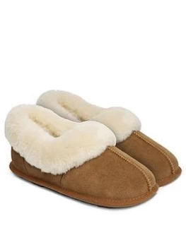 Image of Just Sheepskin Classic Full Back Sheepskin Slipper - Chestnut, Size 6, Women