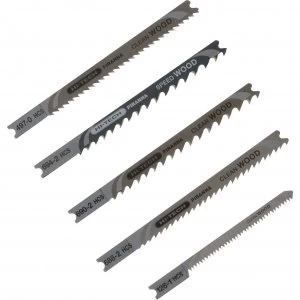 Image of Black and Decker X29205 Piranha 5 Piece Hi Tech Wood HCS U Shank Jigsaw Blade Set