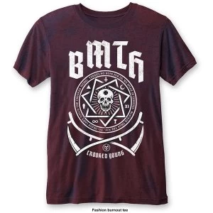Image of Bring Me The Horizon - Crooked Young Unisex Medium T-Shirt - Blue,Red