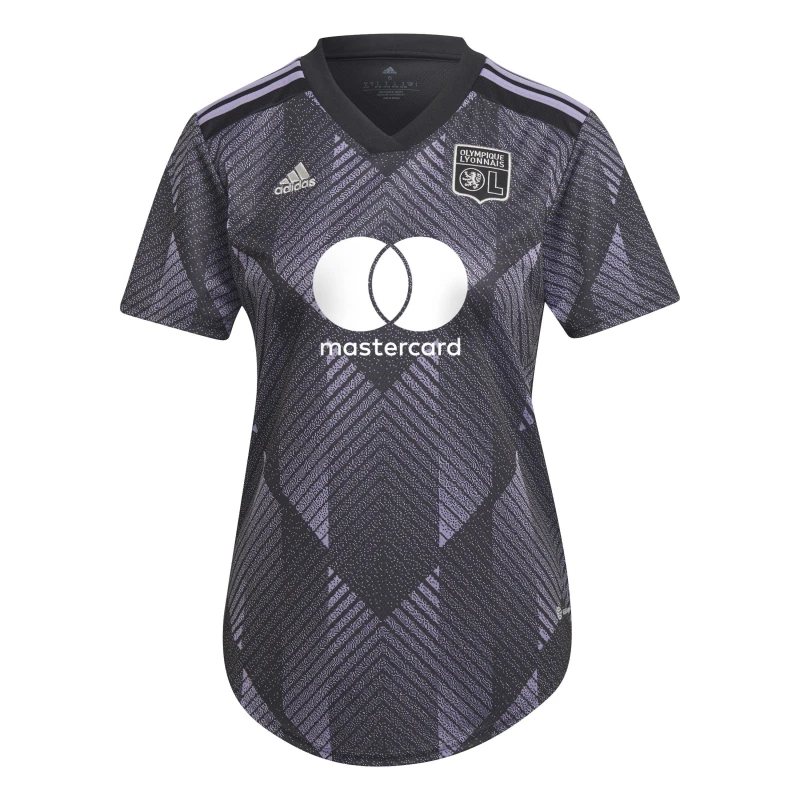 Image of adidas Olympique Lyonnais Football Shirt 2022 2023 Black female 6 (XXS)
