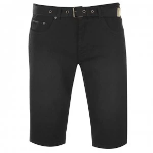 Image of Pierre Cardin Web Belt Shorts Mens - Black