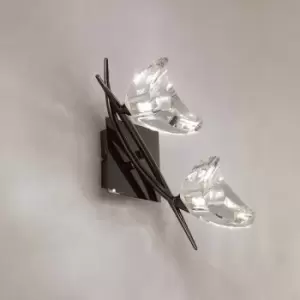 Image of Eclipse wall light with switch 2 Bulbs G9, Black chrome