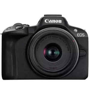 Image of Canon EOS R50 Mirrorless Camera in Black with RF-S 18-45mm Lens