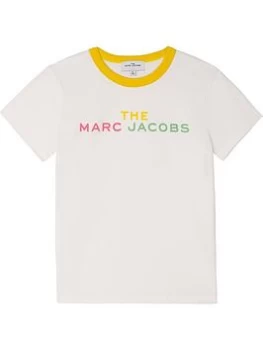 Image of Little Marc Jacobs Girls Organic Cotton Jersey Logo T-Shirt - White, Size 4 Years, Women