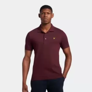 Image of Mens Plain Polo Shirt - Burgundy - XS