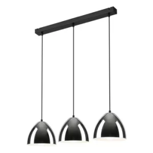 Image of Mia Bar Pendant Ceiling Light Chrome, 3x E27