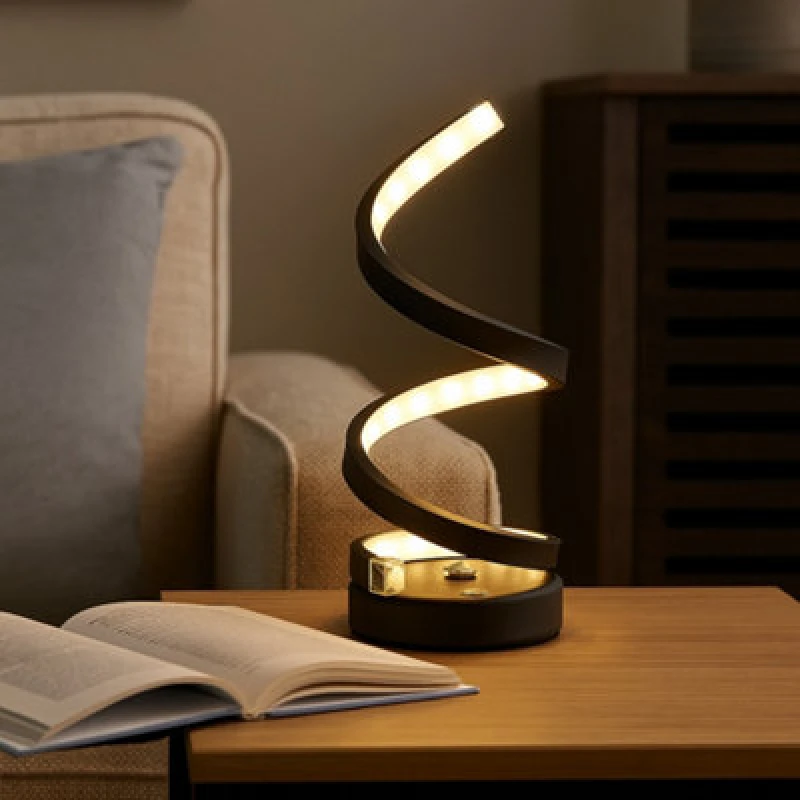 Image of Searchlight Rechargeable LED Twist Table Lamp Black - Searchlight Black MP65301