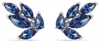 Image of Swarovski Louison Stud Earrings Blue And White Crystals Jewellery