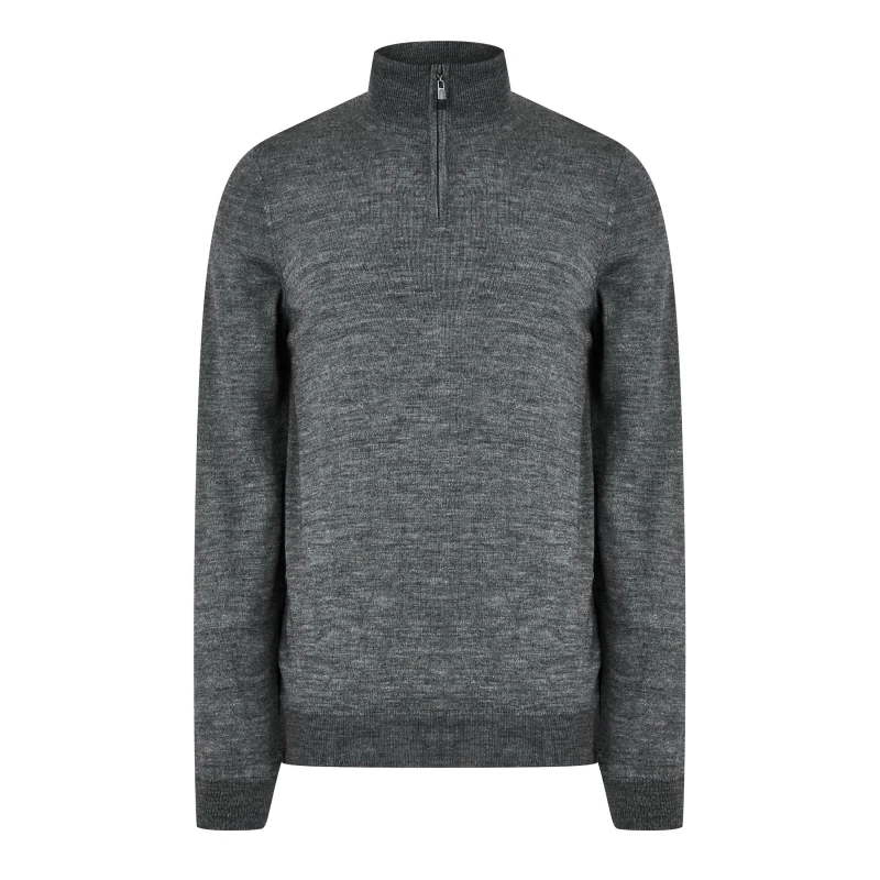 Image of Lyle and Scott Lyle Eagle Qz Knit - Grey Grey XS