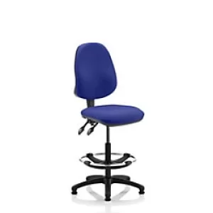 Image of Dynamic Permanent Contact Backrest Task Operator Chair Without Arms Eclipse II Stevia Blue Seat High Back