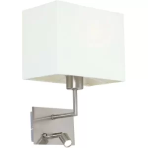 Image of Sienna Nouveau Reading Light Steel Brushed, Solid Fabric