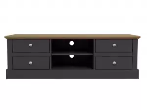 Image of LPD Devon Charcoal 4 Drawer TV Cabinet Flat Packed