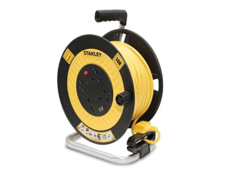 Image of Stanley 6 Socket Open Drum Cable Extension Reel 240v and USB 50m SXECGL2OHXE