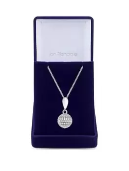 Image of Jon Richard Jon Richard Rhodium Plated Cubic Zirconia Pave Orb Necklace - Gift Boxed, Silver, Women