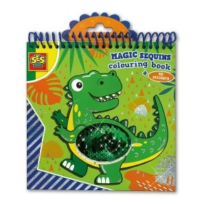 Image of SES Creative Childrens Magic Sequins Colouring Book (Blue/Green) Activity Set