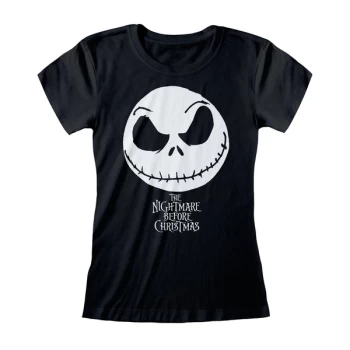 Image of Nightmare Before Christmas - Jack Face Womens Medium T-Shirt - Black