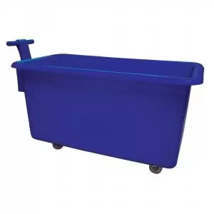 Image of Food Grade Mobile Tapered Truck with Handle 455L Blue GC180455HBlue