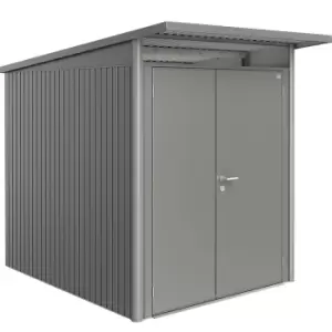 Image of Biohort AvantGarde Metal Double Door Garden Shed 5ft9 x 8ft5 A2 - Metallic Quartz Grey