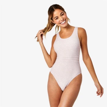 Image of Jack Wills Eco Stripe Waist Swimsuit - Pink Dot