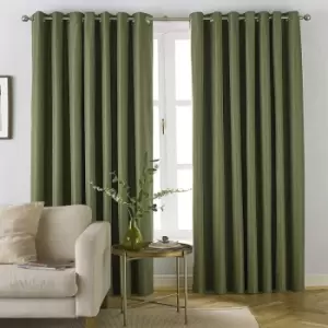 Image of Furn Moon Eyelet Curtains (46in x 56in) (Khaki Brown) - Khaki Brown