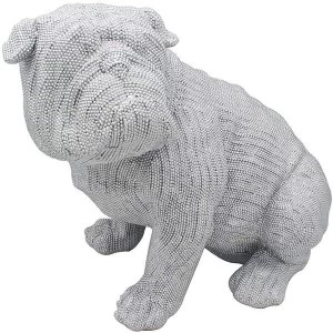 Image of Silver Art Bulldog Sitting Ornament
