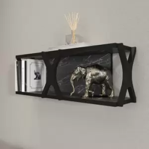 Image of Seza Practical Wall Shelf, Wall Mounting Shelf, Wall Shelving Bendire And Black - Decorotika