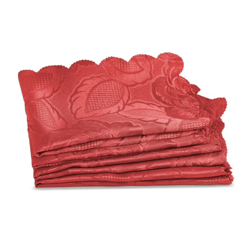 Image of Emma Barclay Jacquard Napkins Soft Polyester Damask Rose Wine Red unisex ONE SIZE