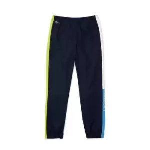 Image of Mens Lacoste SPORT Lightweight Colourblock Trackpants Size 4 - M Navy Blue / Yellow / White / Blue