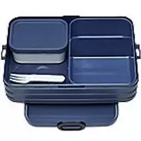 Image of Mepal Lunch Box Polypropylene, Acrylonitrile butadiene styrene, Thermoplastic elastomer 1.5L Large 65mm Take a Break Blue, Nordic Denim