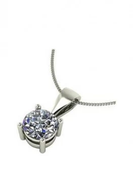 Image of Moissanite 9 Carat White Gold 1 Carat Pendant, Women