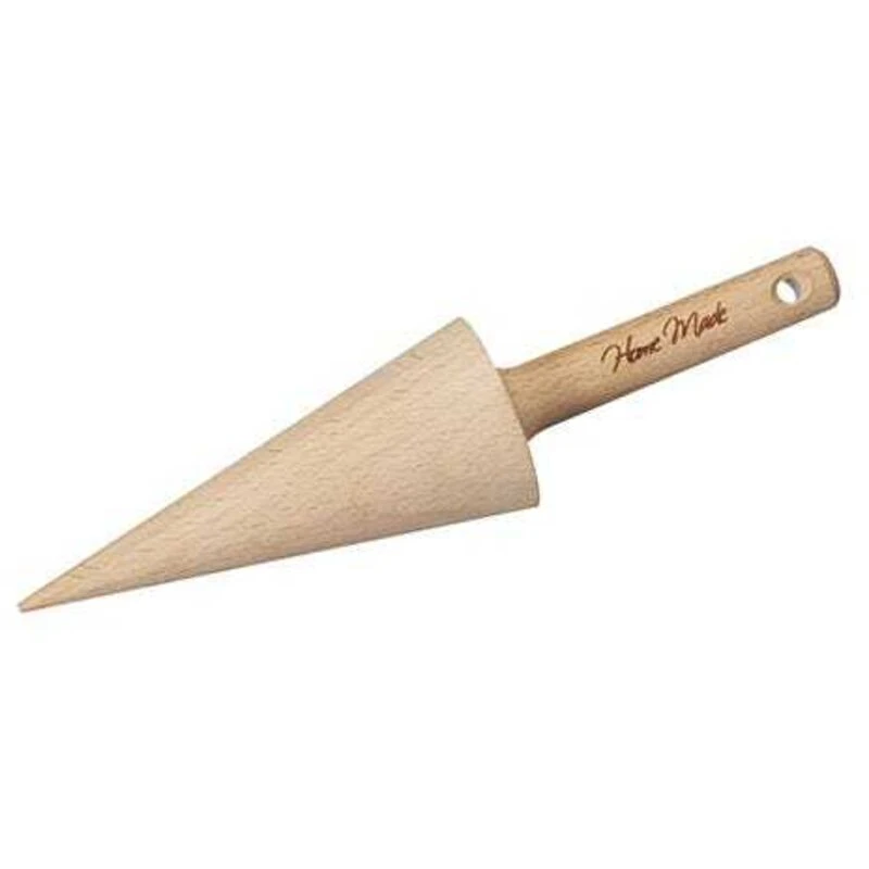 Image of Home Made Beech Wood Waffle Cone Roller Brown