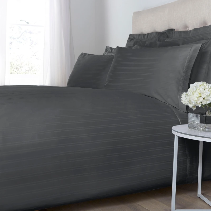 Image of Hotel Collection Woven Stripe Oxford Square Pillowcase Pair Pillowcases One Size Grey 79707226000