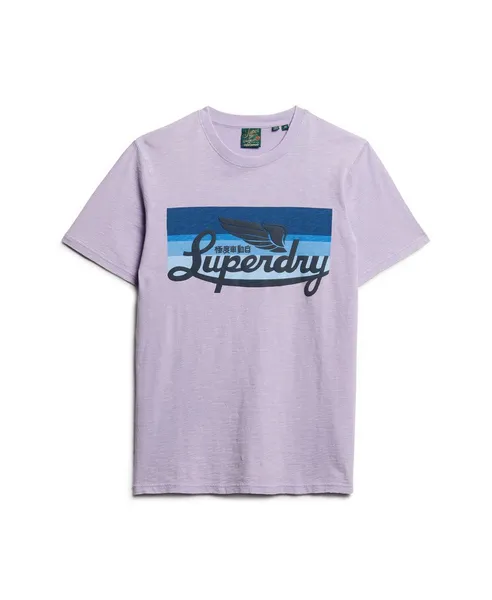 Image of Superdry Light Lavender Cali Stripe Tee Lilac Male XL 218493UK