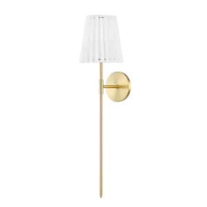 Image of Demi 1 Light Wall Sconce Aged Brass with White Shade