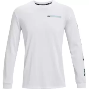 Image of Under Armour Geo Long Leeve T-Shirt Mens - White