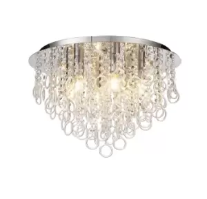 Image of Ceiling, 6 Light E14, Polished Chrome, Crystal