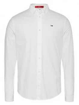 Image of Tommy Jeans Tjm Slim Stretch Fit Oxford Shirt - White