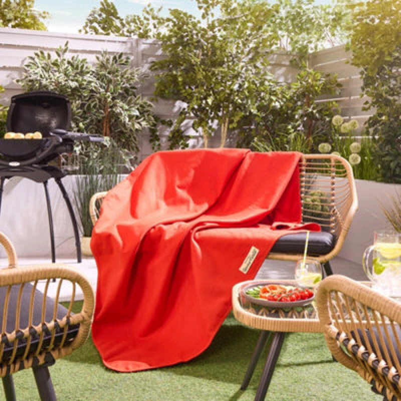 Image of Slumberdown Unwind Outside Waterproof Adult Blanket Burnt Orange