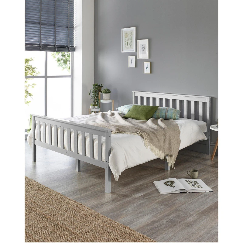 Image of Aspire Furniture Atlantic Bed Frame In Grey - Double ATL-GRY-FRA-46