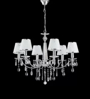 Image of BOEME 6 Light Chandeliers with Shades Chrome, Crystals And 68cm