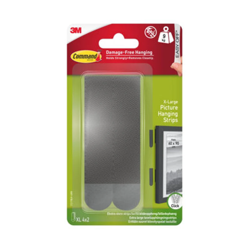 Image of Set of 4 Command XL Picture Hanging Strips Black