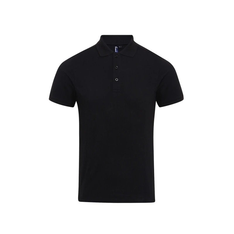 Image of Premier Premier Men Coolchecker Plus Pique Polo With CoolPlus in Black Size: Small Black S Male 5057819682502